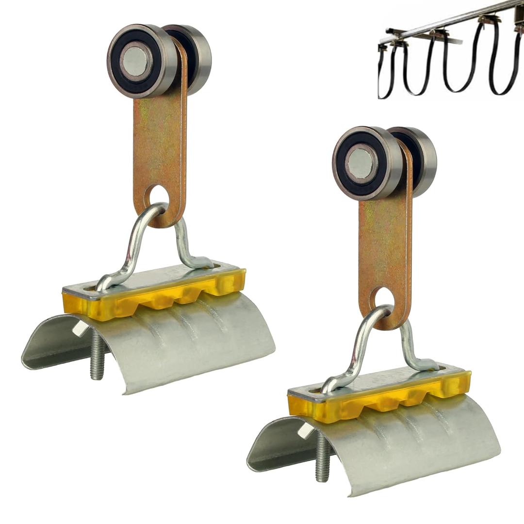 BiJun 2 Wheel Trolley Assembly Roller Cable Trolley System, Silent Unistrut Trolley Roller Two Bearing Trolley Assembly for Use with 1-5/8" Wide and All1-5/8 Or Taller Strut Channel 2pc