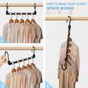 24 Pack Hangers Space Saving Magic Space Saver Storage Smart Plastic Clothes Hanger Organizer Closet Organizers and Storage for Closet Wardrobe Apartment College Dorm Room Essentials, Black