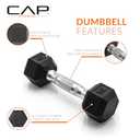 CAP Barbell Coated Dumbbell Weight | Multiple Options Pairs & Sets (5 lb - Pair)