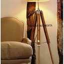 THOR INSTRUMENTS Vintage Classic Teak Wood Tripod Floor Lamp Nautical Floor Home Decor lamp (Lamp Shade is not Included) Rustic Vintage Home Decor Gifts