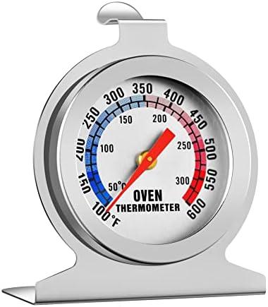 Koimsec in Oven Thermometer for Grill Smoker BBQ 50-300°C/100-600°F, Instant Read Precision Stainless Steel Electric/Gas Oven Thermometers, Analog Thermometer Gauge for Kitchen Cooking Baking