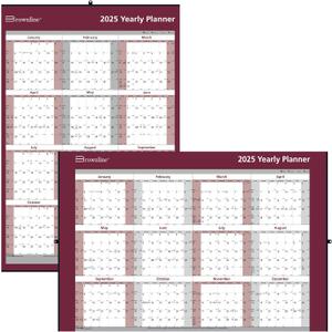 Brownline 2025 Yearly Reversible/Erasable Wall Calendar, 12 Months, January to December, Horizontal/Vertical, 32" x 48", Laminated (C177468-25)