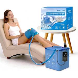 Cold Therapy Machine with Programmable Timer,USB Powered Portable,2025 New Powerful Pump, for Knee Replacement,Pain Relief,Sports Injuries,Ace Bandage Style Compression,Pad for Shoulder,Hip,and Ankle