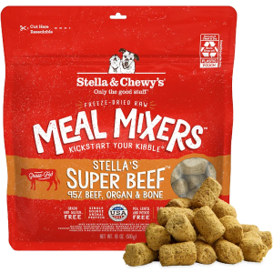 Stella & Chewy's Freeze-Dried Raw Beef Meal Mixers- Dog Food Topper and Mixer - Made with 95% Grass-Fed Beef, Organs & Bone - Perfect for Picky Eaters - Grain-Free - 18 oz