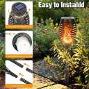 Solar Torch Lights Outdoor, IP65 Waterproof with Realistic Flickering Flame - Auto On/Off Garden Lights for Patio, Yard, Pathway, Enchanting Party Decor (6Pack)