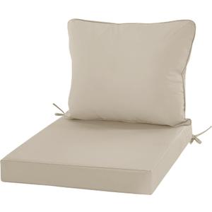 24"x24" Outdoor Cushion for Patio Furniture  Water-Repellent & Fade-Resistant Patio Chair Cushion for Garden, Deck, or Porch  Cream