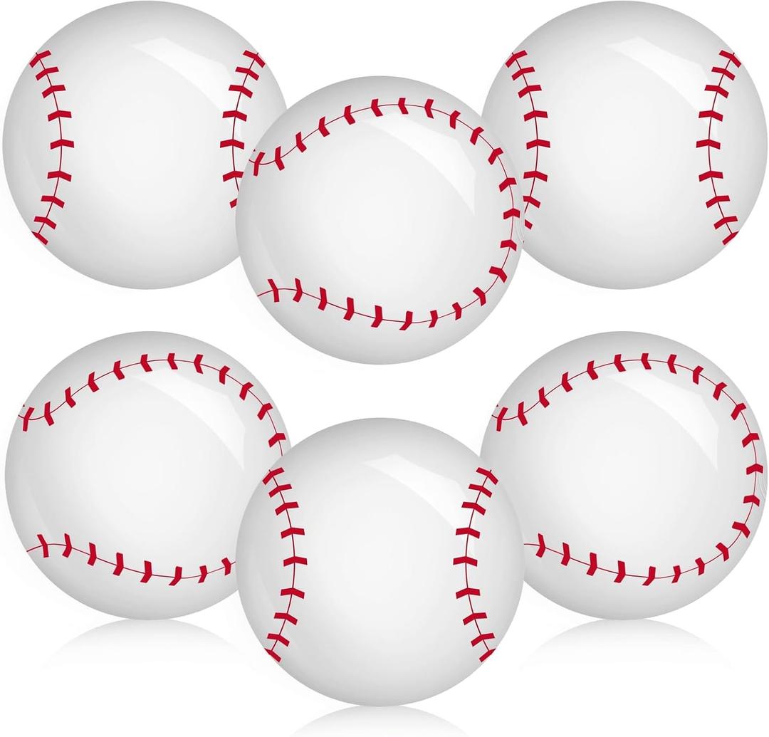 Demonwer 6 Pcs Inflatable Baseballs 10.6 Inch Baseball Balloon Beach Balls Sports Balls for Baseball Birthday Party Summer Outdoor Activity Beach Pool Decorations