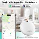 Air Tracker Tags-4 Pack: Bluetooth Tracker Works with Apple Find My (iOS Only), Key Tags and Smart Tag Locator for Luggage, Backpack, Suitcases, Pets, Replaceable Battery(White)