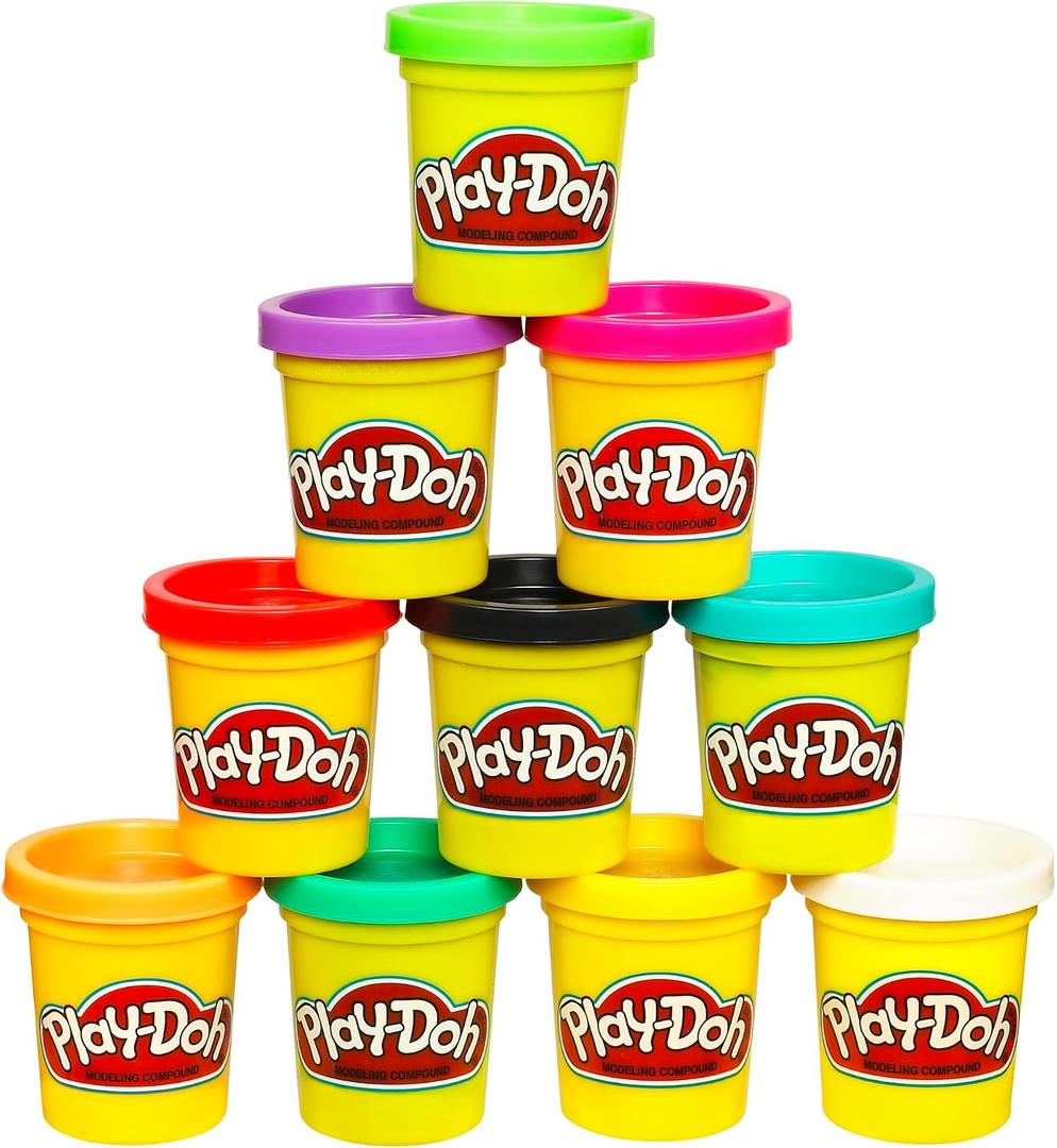 Play Doh Modeling Compound 10-Pack Case of Assorted Colors, Non-Toxic 2 oz. Cans, Back to School Gifts, Prizes, & Party Favors, Preschool Toys for Kids, Ages 2+ 10 Count