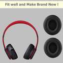 Replacement Earpad Cover, Ear Cushion Pads Compatible with Solo 2.0 3.0 Headphones by Dr. DRE 1 Pair (Black)