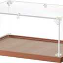 Acrylic Display Case for Collectibles Clear Acrylic Display Box for Lego Action Figures Doll Hobby, Fits 1:18 Scale Model Cars, Assembly Required, Walnut Base (14 x 10 x 6 inches)