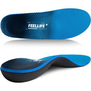 Plantar Fasciitis Insoles, High Arch Support Inserts for Men Women, Heavy Duty Flat Feet Pain Relief Orthotics for Athletic Shoes & Work Boots for All Day Standing [Men 11-11.5|Women 13-13.5]