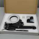 KIRKAS 12X Magnifying Glass with Light and Clamp, Extra-Long Arm Magnifying Lamp Overhead Knob for Workbench Craft Repair Sewing, LED Lighted Magnifier Real Glass Lens Stepless Dimming and Color