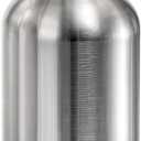 Uninsulated Stainless Steel Water Bottle, Single Wall, with Carrying Loop, 17oz Leak Proof Wide Opening No Plastic, Metal Bottles Container for Cyclists Sports Beach Goers Runner Hiker Picnics, Silver