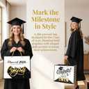 4 x Xustanina 13" Large Graduation Gift Bag, Black and Gold Congrats Tote Bag With Greeting Card, Tissue Paper, Stickers, Class Of 2026 Graduation Theme Party Favors Birthday Supplies