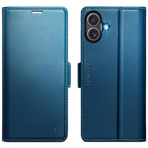 for iPhone 17 Case Wallet with RFID Blocking Card Holder, PU Leather Kickstand Protective Flip Phone Cover Fit for iPhone 17 6.3" Blue
