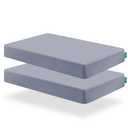 Biloban Mini Crib Sheets Fitted, 2 Pack Mini Crib Sheet Fits for Mini Crib Mattress, Neutral Mini Crib Sheets for Baby Boys and Girl, Grey, 38X 24