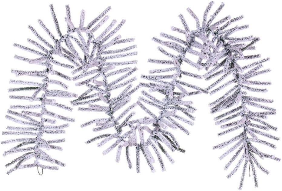 Vickerman 9' x 14" Flocked Pistol Pine Unlit Pine Garland - Christmas Garland - Snowy Garland for Staircase or Mantle - Festive Christmas Garland - Realistic