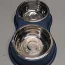 Dog Bowls Double Dog Water and Food Bowls Stainless Steel Bowls with Non-Slip Resin Station, Pet Feeder Bowls for Puppy Medium Dogs Cats (5.Blue)