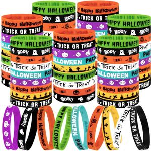 Moon Boat 144pcs Halloween Party Favors for Kids  Silicone Bracelets Bulk, Trick or Treat Toys, Goodie Bag Stuffers, Classroom Prizes, Gifts for Teens, Adults