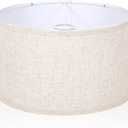 OUTON Beige Drum Lamp Shades for Floor Lamps, 13" Top x 13" Bottom x 10" High, Easy to Assemble, Replacement Linen Lampshades for Table Lamps & Bedside Lamps (1.65" Spider)
