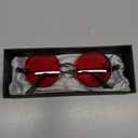 Polarized Steampunk Sunglasses, UV Protection, Metal Frame, Outdoor Circle Shades (Red)