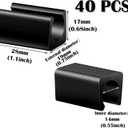 Bucherry Rectangle Chair Leg Floor Protectors Nonslip No Noise 14 mm Bar Stool Leg Floor Protectors Chair Leg Covers for Patio Chairs Metal U Shape Chairs Feet Outdoor Furniture(40 Pcs)