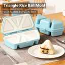 6 in 1 Onigiri Mold, One-Press Quick Make 6 Rice Balls at Once, Multifunctional Triangle Sushi Rice Ball Maker for Home & Picnic, Easy to Store, Carry and Clean (Beige)