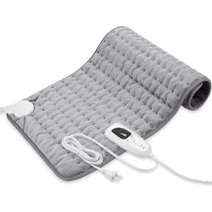 Heating Pad-Electric Heating Pad for Back, Neck, Abdomen, Moist Heated Pad for Shoulder, Knee, Hot Pad for Arms and Legs, Dry&Moist Heat & Auto Shut Off(Silver, 12''×24')
