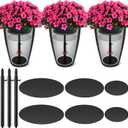 Novabright 3 Pack Adjustable Plant Riser for Inside Pot 7.5-12" Planter Inserts for Large Pots Metal Pot Fillers for Tall Square Round Taper Planters Container Indoor Outdoor (6''8" 10" Base or Top)