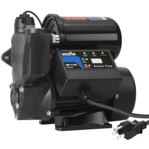1.5HP Automatic Booster Pump, 1600 GPH Water Pump, 100ft Max Head, Mechanical Pressure Switch, Self-Priming Utility Pump for Shower, Irrigation, Basement, Garden, Pool (1.5HP/100FT)