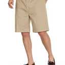 Nautica Mens Cotton Twill Flat Front Chino Casual Shorts, True Khaki, 18US