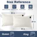 Grounding Pillowcase Grounding Pillow Case, 20"x30" Grounding Pillowcases Queen Size with 15ft Grounding Cord for Better Sleep, Beige