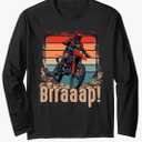 Brraaap Dirt Bike Accessories Boys Girls Men Women Motocross Long Sleeve T-Shirt M
