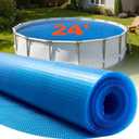 VEVOR Solar Pool Cover, 24 ft Round Pool Bubble Cover, 8 Mil Pools Solar Blanket with Bubble & PE Material, Daytime Heat Absorption, Nighttime Heat Retention, Heat Retaining Solars Covers, Blue