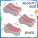 Soulchen 3 Pack Swimming Pull Float, 3 Sizes EVA Swimming Kickboard Swim Buoy 5 Layer Training Leg Float Aid Pool Buoy for Lap Training, Combo Pull for Adults and Beginners Train(Pink)