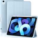Akkerds Compatible with iPad Air 11 Inch Case 7th/6th Generation (M3/M2) 2025/2024, for iPad Air 5th/4th Generation Case 10.9 Inch 2022/2020 with Pencil Holder[Auto Sleep/Wake], Sky Blue