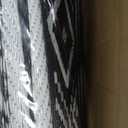 RURALITY Outdoor Rugs 8'x10' Waterproof for Patios Clearance,Plastic Straw Mats for Backyard,Porch,Deck,Balcony,Black&White