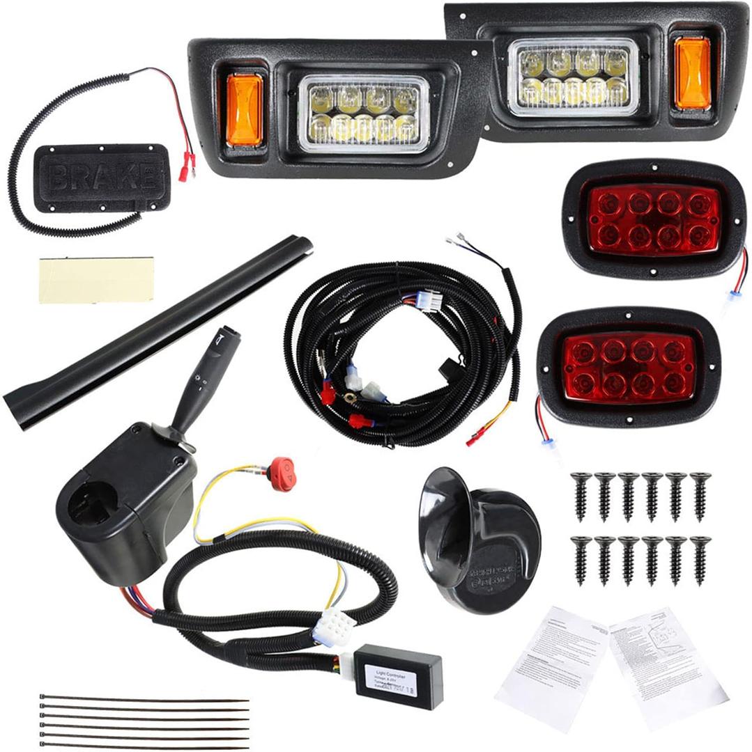 waltyotur Golf Cart Deluxe Headlight Tail Light Kit Replacement for Club Car DS 1993-Up