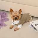 Lorehelina Dog Sweater for Medium Dogs Argyle Cable Knit Turtleneck Pullover Winter Clothes for Boys Girls Stretch French Bulldog Dachshund Corgi Pug Beagle Christmas Pet (L, Brown)