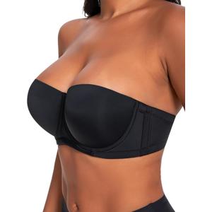 Strapless Bras for Women Large Breasts with Clear Straps, No Harm No Burn Cup 36D