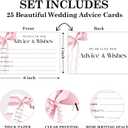 2 x Pink Bow Advice and Wishes Cards for the Mr and Mrs Watercolor Advice Cards Perfect for Guests Weddings Baby Shower Graduation Date Night Wedding Games Double-Sided Fill in Style 25 PCS - DH508