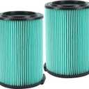 VF6000 Wet or Dry Replacement Filter for Ridgd 5-20 Gallon Vacuums WD5500 WD0671 WD6425 WD7000 WD1280 WD1851 WD1680 WD1956 RV2400A 1400RV RV2600B, 2 Pack