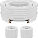 VEVOR 50ft Mini Split Line Set, 1/4 & 3/8 OD AC Copper Tubing Pipe, 3/8 White PE Thickened Insulated Coil with Flared Nuts, Strapping Tapes, for Mini Split Air Conditioner HVAC or Heat Pump System