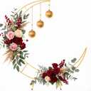 Moon Shaped Wedding Arch Backdrop Stand, 5.9 Feet, Gold Frame, Iron Material, Rustproof, Easy Assembly, Reusable for Festival Decorations, Party and Balloon Arch Display