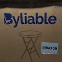 Byliable Cocktail Table 28in High Top Round Folding Indoor Outdoor, Plastic Bar Height Foldable Bistro Tall Table for Party, Patio, Dining Room, Kitchen, Events, Removable Locking Legs, Black