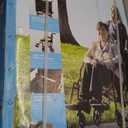 Medline Ultra Lightweight Transport Wheelchair for Adults, Foldable, 19-Inch Seat Width, Red Frame, Black Upholstery