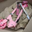 Kick Scooter for 3+Years Old Boys & Girls Lightweight, Foldable, Aluminum Frame, and Adjustable Handlebars, Rear Brake, and Flashing Light up Wheels