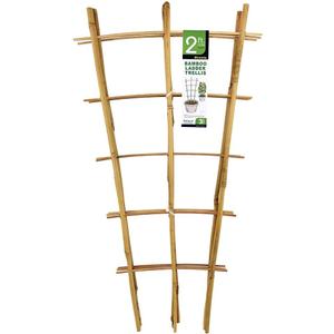 Natural Bamboo Trellis 24 Inches Tall, Mininfa Garden Ladder Trellis, Plant for Climbing Plants, Vegetables, Pots - 3 Pack