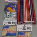Party Set 6 Pack, American Flags Picks, Party Straws, Candles